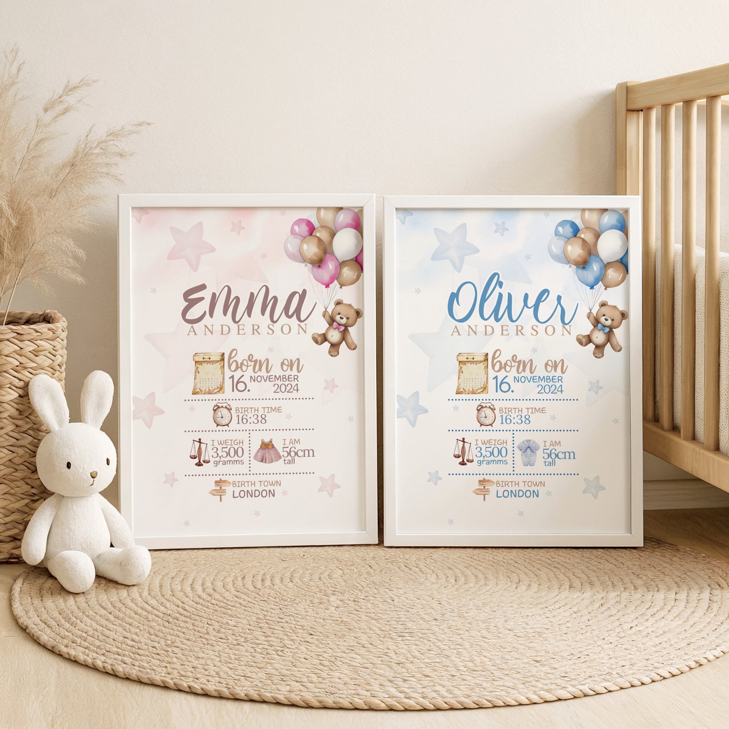 Personalized Baby Birth Print Digital File Only