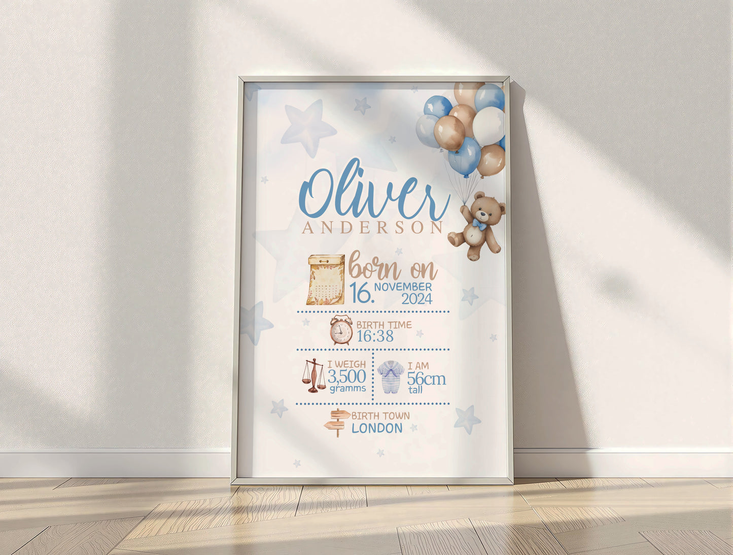 Personalized Baby Birth Print Digital File Only
